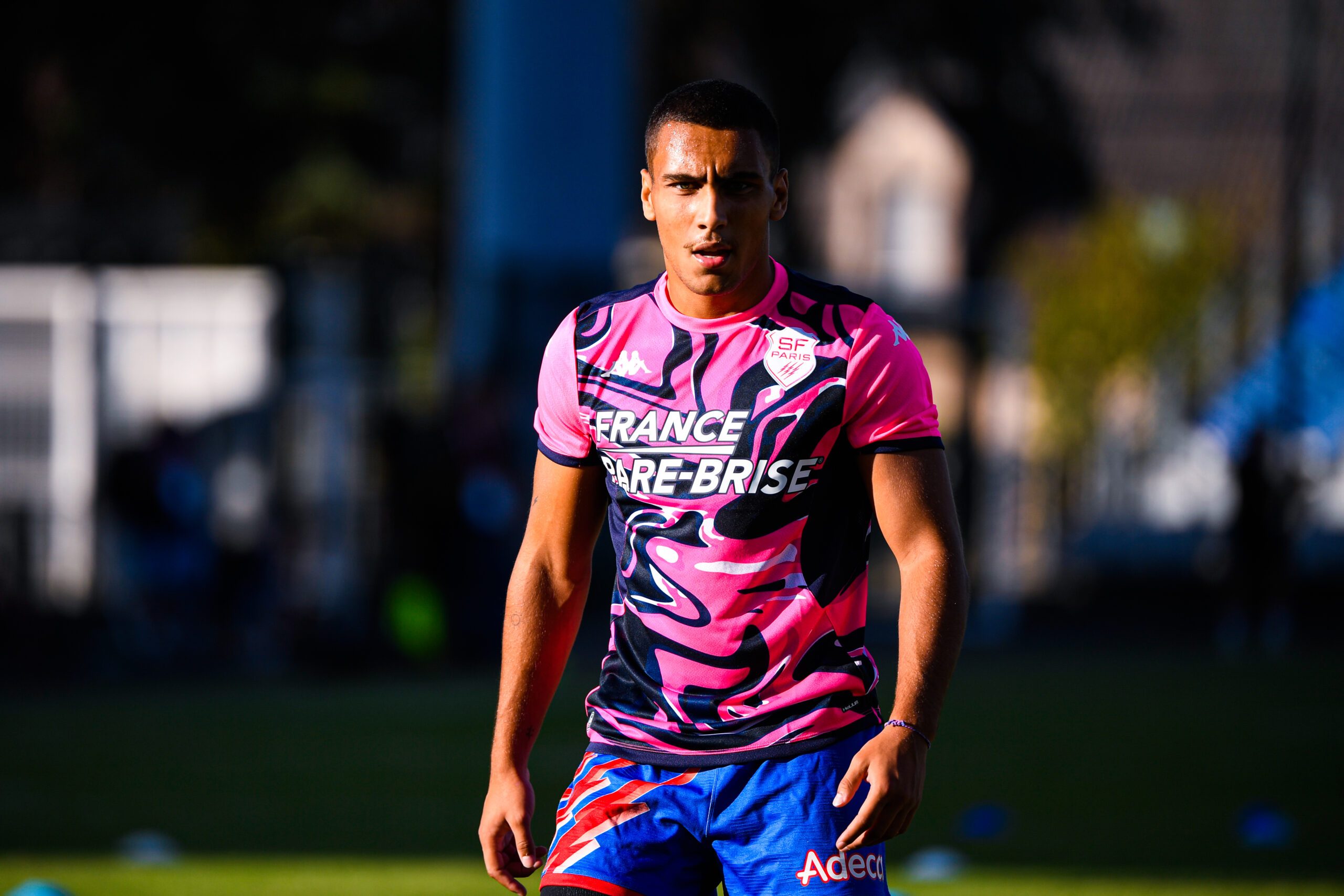 Thibaut Motassi sous le maillot du Stade Français lors du match amical à Clermont en août 2026